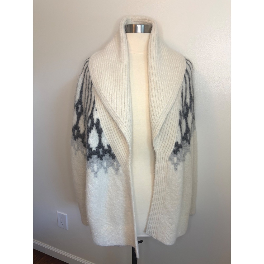 Banana Republic Factory Alpaca Fair Isle Shawl Collar Cardigan Sweater Womens XL